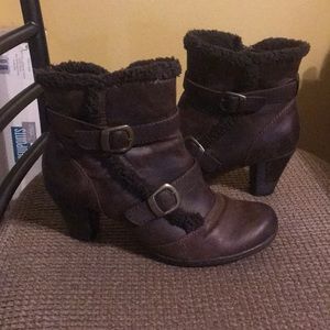 BareTraps brown ankle boots.